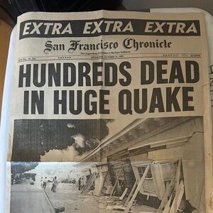 Historic Newspaper - San Francisco Earthquake 1989